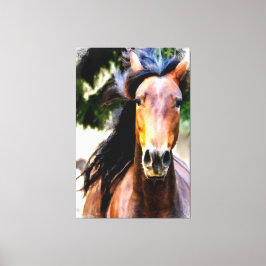 *~* Equine AR22 Black Mane Horse Art Kanvastryck