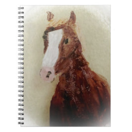 Equine Art Brown Horse Anteckningsbok Med Spiral