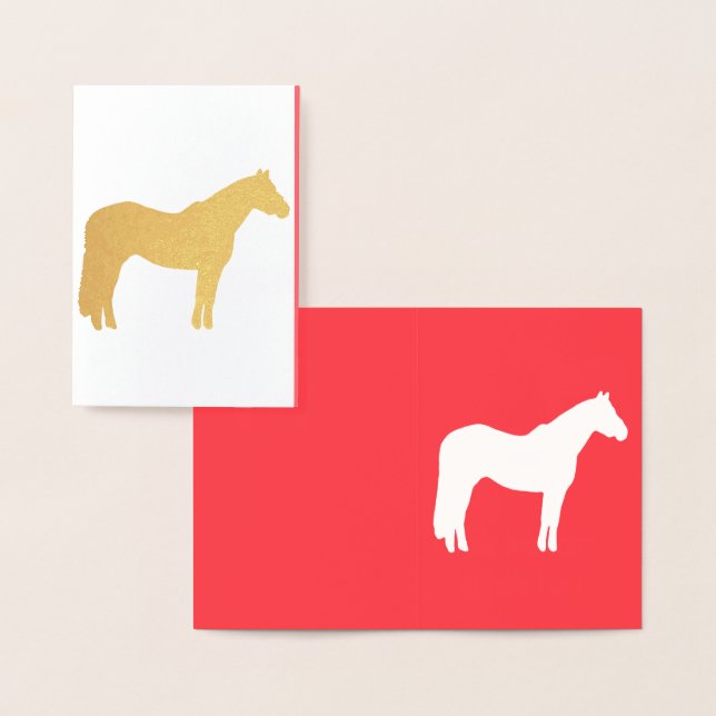 Equine Business Card Red Professional Looking  Folierat Kort (Display)