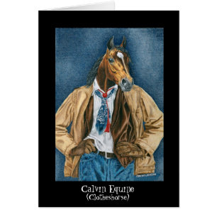 Equine Calvin (clotheshorsen) Hälsningskort