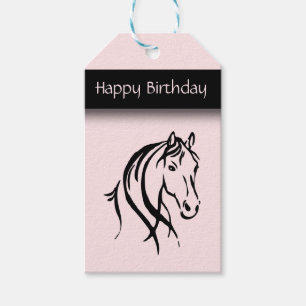 Equine födelsedag för flickor presentetikett