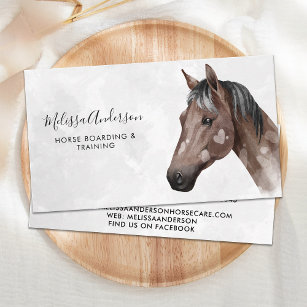 Equine Horse Personlig Equestrian Watercolor Visitkort