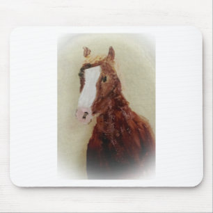 Equine målningbrunthäst musmatta