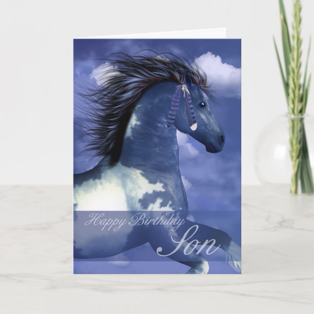 Equine norr födelsedagkort för Son - indianSty Kort (Framsida)