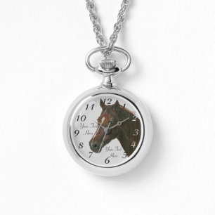 equine porträtt av den kastanjebruna armbandsur