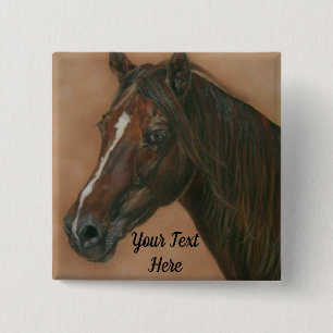 equine porträtt av den kastanjebruna knapp