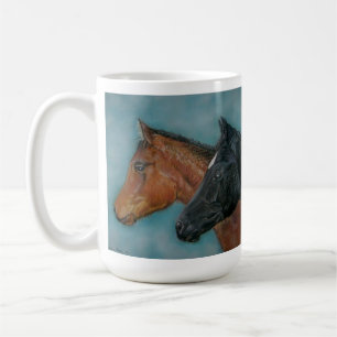 equine porträtt av det svart fölet för kaffemugg