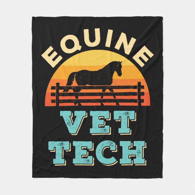 Equine Vet Tech Horse Veterinärtekniker Fleecefilt (Framsidan)