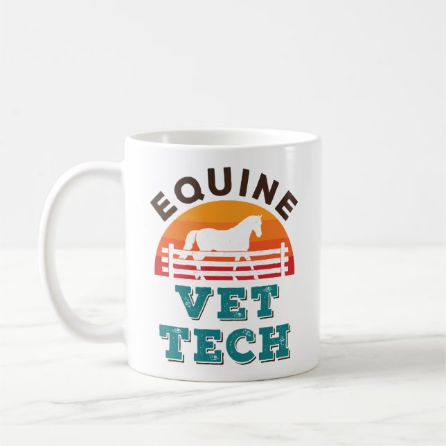 Equine Vet Tech Horse Veterinärtekniker Kaffemugg (Vänster)