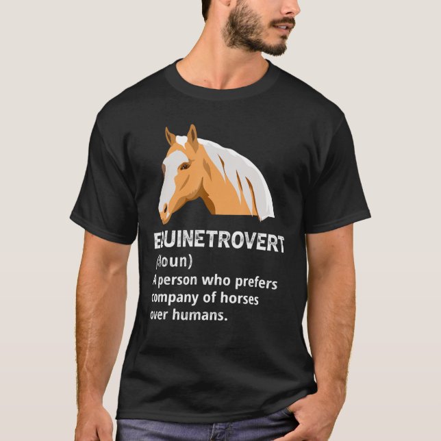 Equinetrovert Person föredrar hästhögar Ove T Shirt (Framsida)