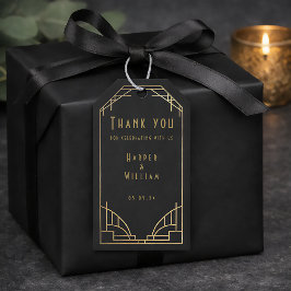 Equinox celestial black and gold art deco presentetikett