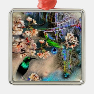 Equinox fåglar julgransprydnad metall