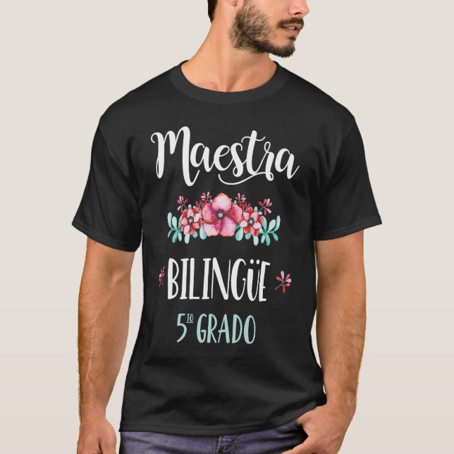 Equipo Maestra 5 Grado Playera 5 Grade Spanish Tea T Shirt (Framsida)