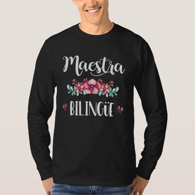 Equipo Maestra Bilingue Playera Regalo Spanish Tea T Shirt (Framsida)