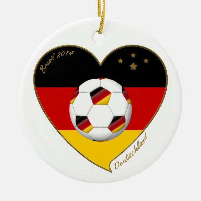 Equipo nacional de ALEMANIA FÚTBOL 2014 y bandera Julgransprydnad Keramik (Framsidan)