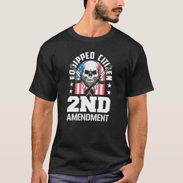 Equipped Citizen 2nd Amendment Pro Gun Pro USA Pat T Shirt (Framsida)