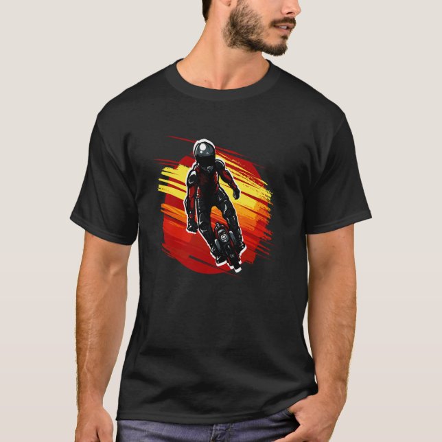 Equipped Stuntman on Unicycle T Shirt (Framsida)
