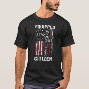 Equized Citizen - USA flagga Pro Gun 2:a ändringen T Shirt