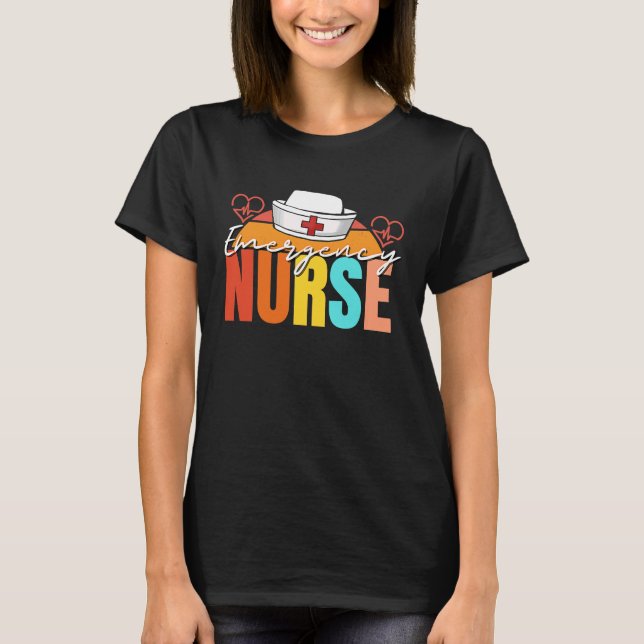 ER Akut Nurse ER sjuksköterska Doktor T Shirt (Framsida)