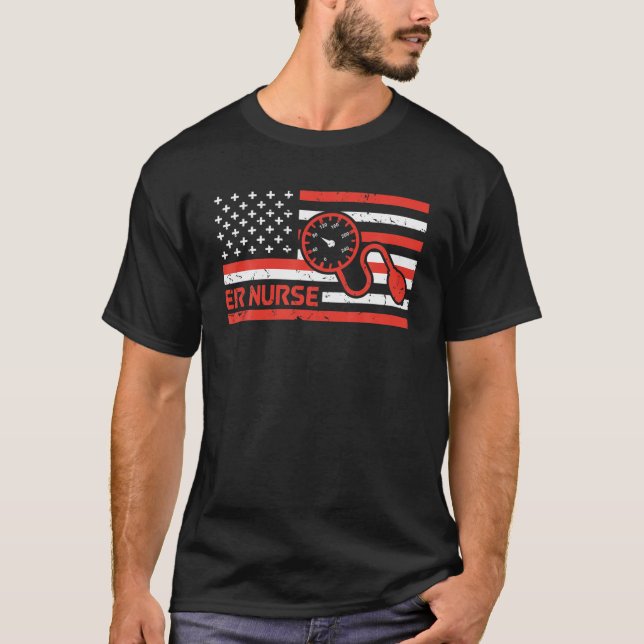 ER Akut Room American Nurse Hospital Healthca T Shirt (Framsida)