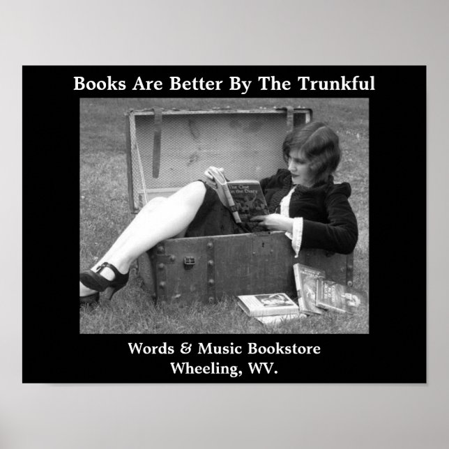 er bokar bokbutik, väster virginia poster (Framsidan)