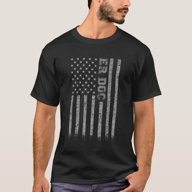 Er Doc American Flagga T Shirt (Framsida)