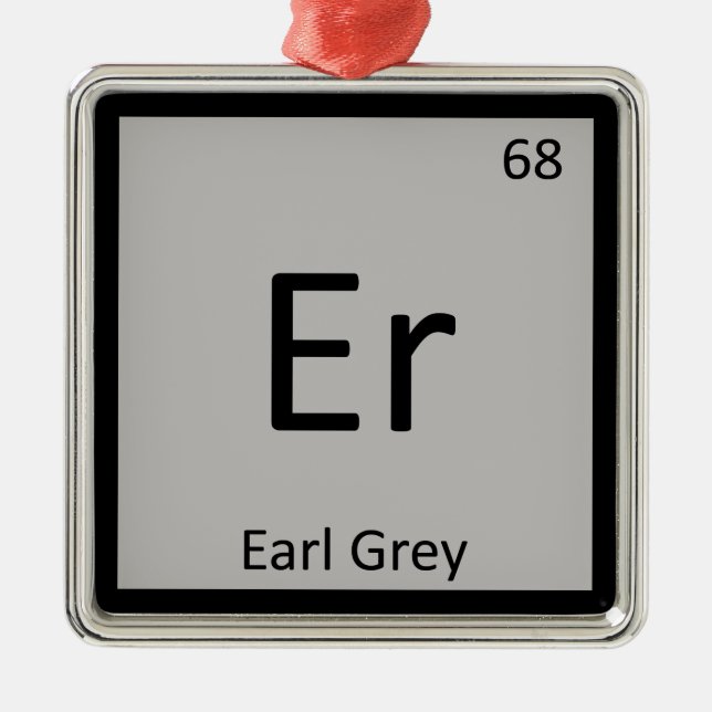 Er - Earl Grått Tea Chemistry Periodic Bord Symbol Julgransprydnad Metall (Framsidan)