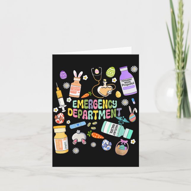 Er Easter Nurse Crew Easter Day Emergency Room Nur Kort (Framsida)