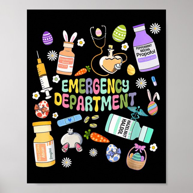 Er Easter Nurse Crew Easter Day Emergency Room Nur Poster (Framsidan)