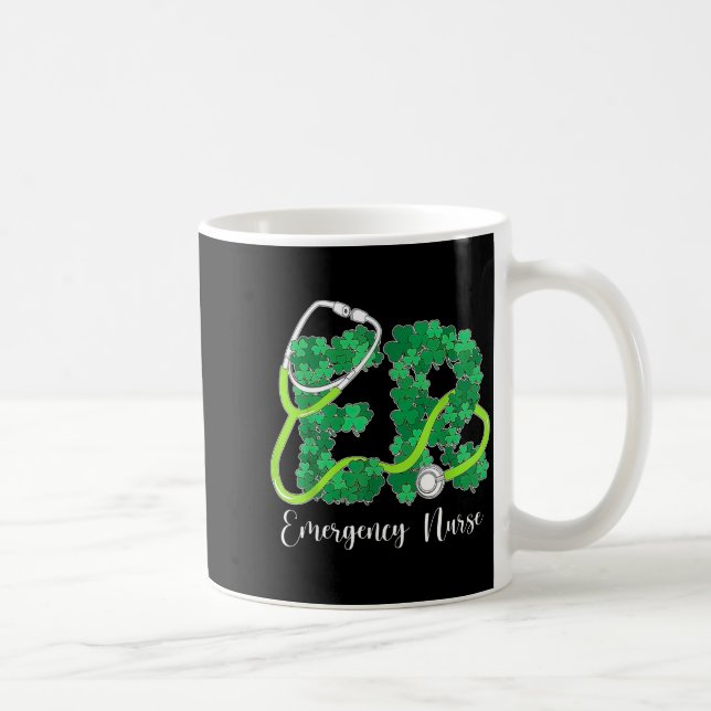Er Emergency Nurse Stethoscope St. Patrick's Day S Kaffemugg (Höger)