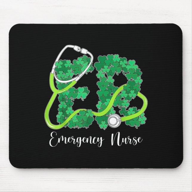 Er Emergency Nurse Stethoscope St. Patrick's Day S Musmatta (Framsidan)