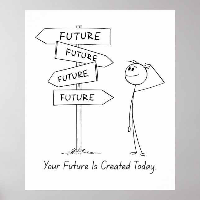 Er framtid Skapas i dag - Motiverande Poster (Framsidan)