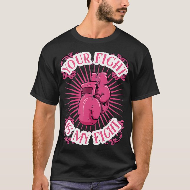 Er kamp är min medvetenhet om bröstcancer t shirt (Framsida)