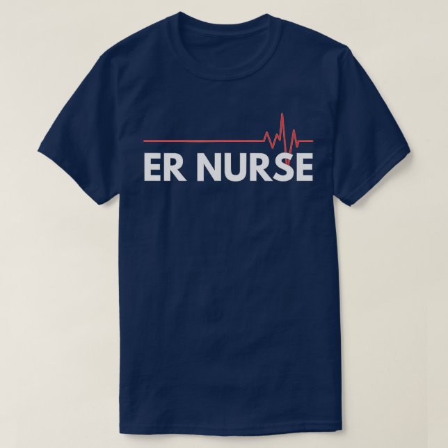 ER NURSE Akut Room Nursing RN Heartslag Gift T Shirt (Design framsida)