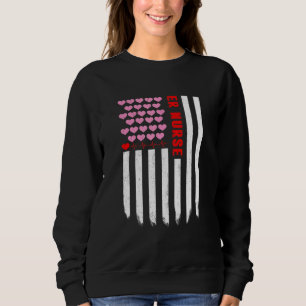 Er Nurse American Flagga Heart T Shirt