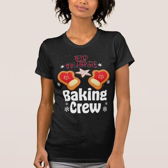 ER Nurse Baking Crew-familjen matchar jul T Shirt (Framsida)