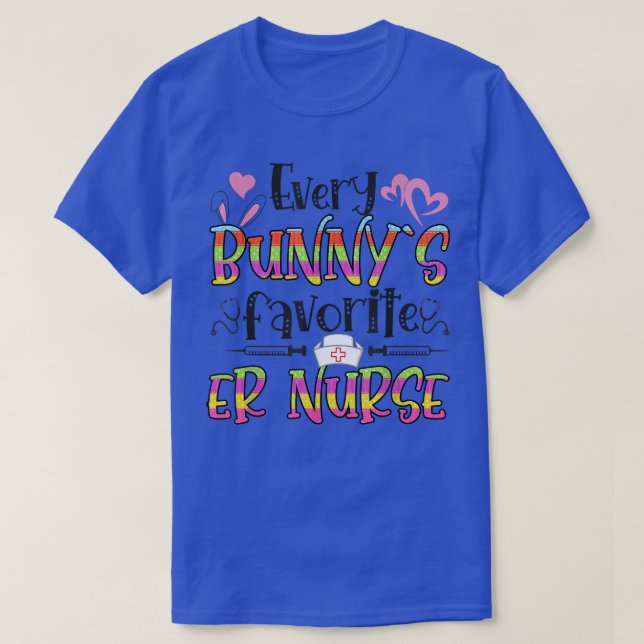 ER Nurse Bunnys Favorite Nurse Påsk Day T Shirt (Design framsida)