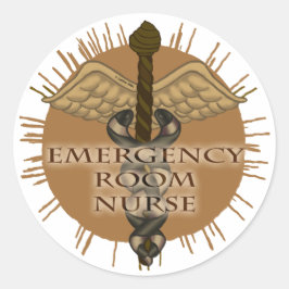 ER Nurse Caduceus Runt Klistermärke