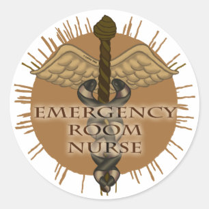 ER Nurse Caduceus Runt Klistermärke