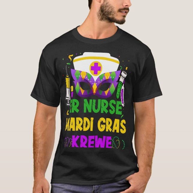 ER Nurse Krewe  Mardi Gras Nursing Mask Carnival W T Shirt (Framsida)