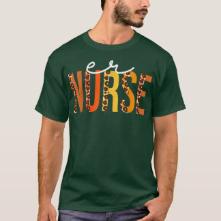 ER Nurse leopard Cute Fall Autumn Älskare Thanksgi T Shirt