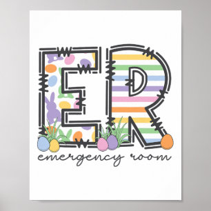 Er Nurse Påskhare Akut Room Nurse Påsk Poster