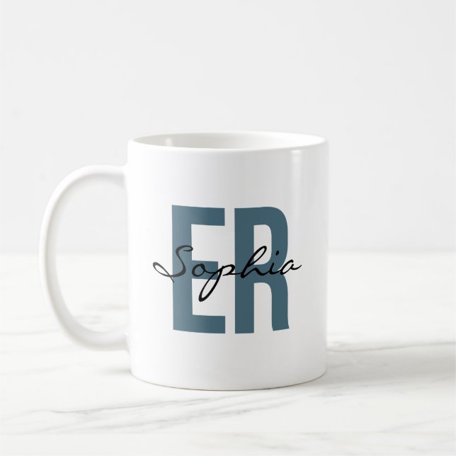 ER Nurse Personalized Name Bold Typography Kaffemugg (Vänster)