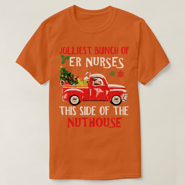 ER Nurse Red Lastbil God jul Sweater Lycklig H T Shirt (Design framsida)