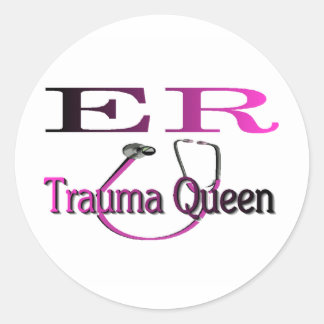 ER Nurse ’Trauma Queen’ Shirt/Gifts Runt Klistermärke