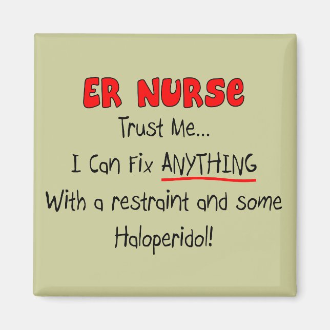 ER Nurse "Trust Me" Lustigt T-Shirts & Gifts Magnet (Framsidan)