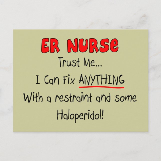 ER Nurse "Trust Me" Lustigt T-Shirts & Gifts Vykort (Framsida)