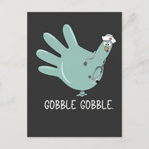 ER Nurse Turkey Gobble Squad ER Nurse Thanksgiving Inbjudan Vykort