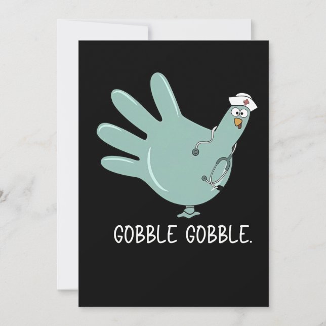 ER Nurse Turkey Gobble Squad ER Nurse Thanksgiving Inbjudningar (Framsida)