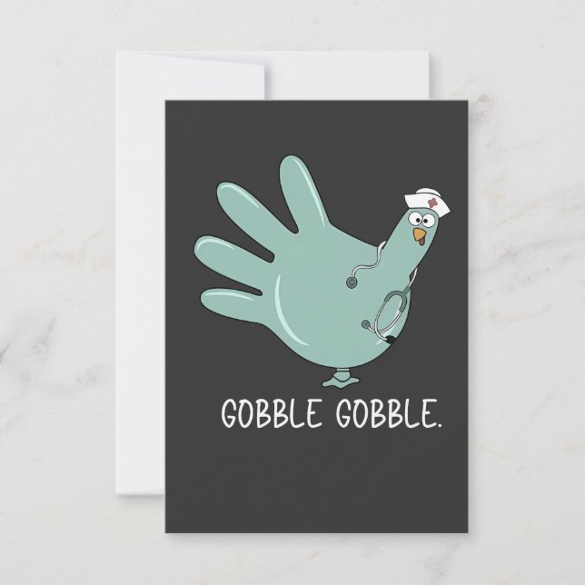 ER Nurse Turkey Gobble Squad ER Nurse Thanksgiving Inbjudningar (Framsida)